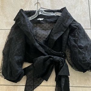 Black polka dot Tulle Bolero/Crop Party Top